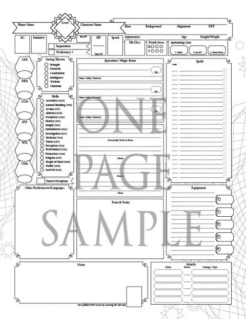 Blackstorm Realms One Page Character Sheet | Jetpack7